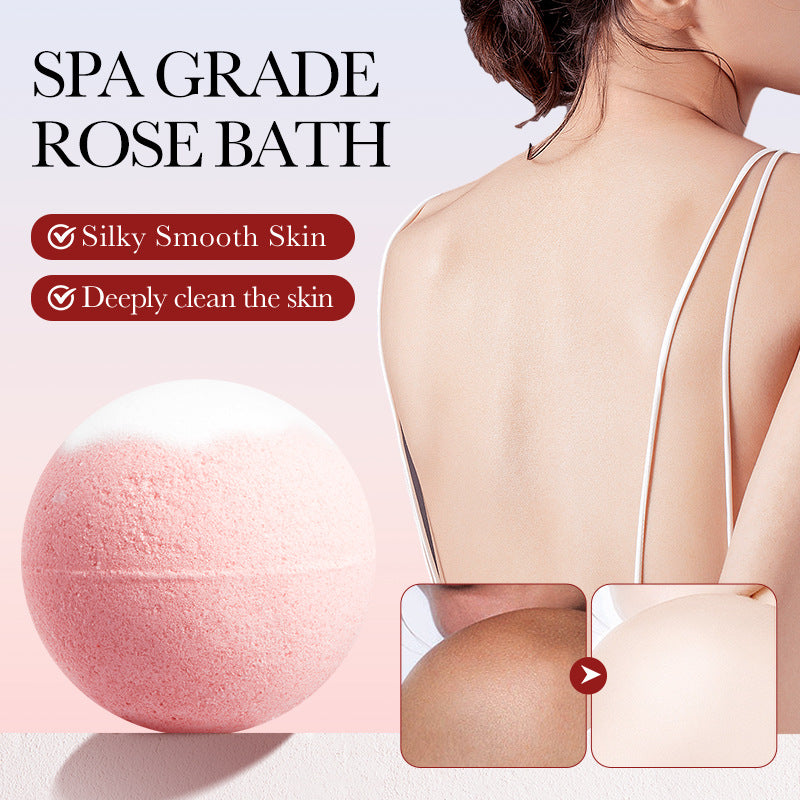Rose Bath Salt Balls SADOER Deep Cleansing Body Universal Bath Ball Cross-Border Foreign Trade Wholesale