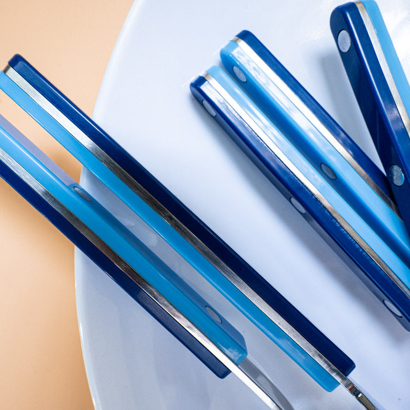 Color-Block Clip Handle Nail Dinnerware304Stainless Steel Tableware ins Nordic Style Spoon High Aesthetic6Set of Western Cutlery