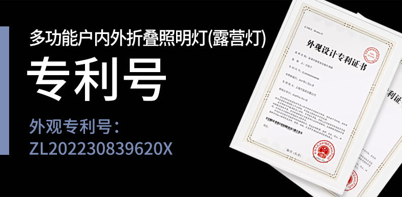 Camping Multifunctional Folding Light Tent Atmosphere Light Camping Lantern Handheld Hanging Light Dormitory Student Lighting Outdoor