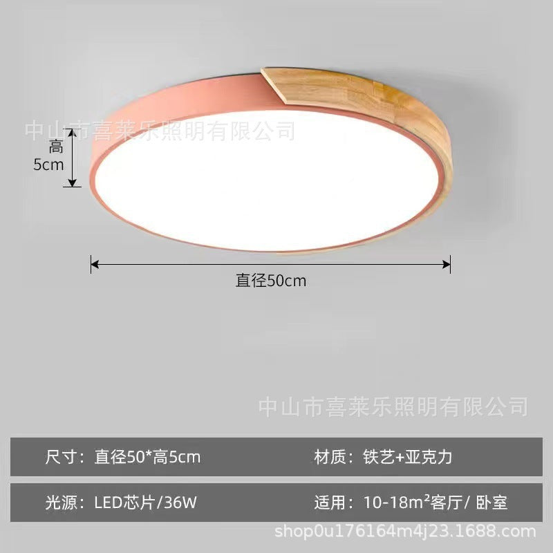 LED Lamp Bedroom Lamp Modern Simple Nordic Ceiling Lamp Creative Children's Room Study Round Room Living Room Study