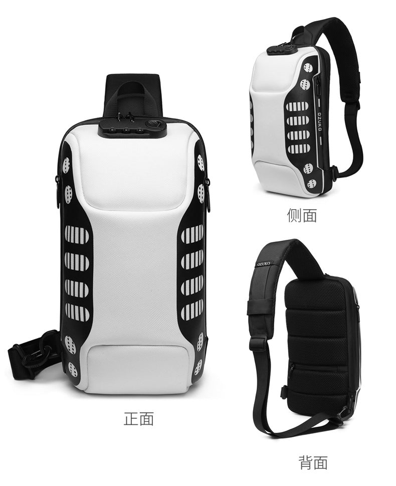 OZUKO Men's Chest Bag Anti-Theft Waterproof Chest Bag Trendy Fashion Crossbody Bag Large Capacity Business Shoulder Bag