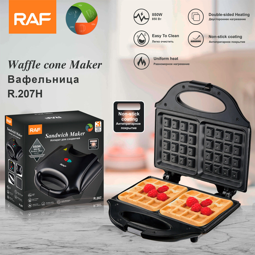 RAF European Standard Sandwich Maker Breakfast Machine Waffle Maker Toaster Multifunctional Light Food Machine Breakfast Machine