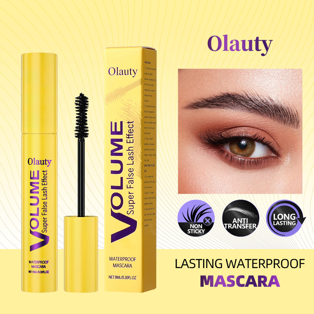 tkOlauty False Eyelashes Waterproof Mascara9ml Long-lasting non-smudge fiber volumizing curling mascara