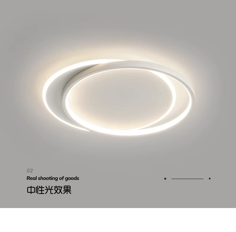 Nordic Bedroom Ceiling Light Modern Simple Creative Double Circle Master Bedroom Room Lighting Design Water Ripple Ceiling Light