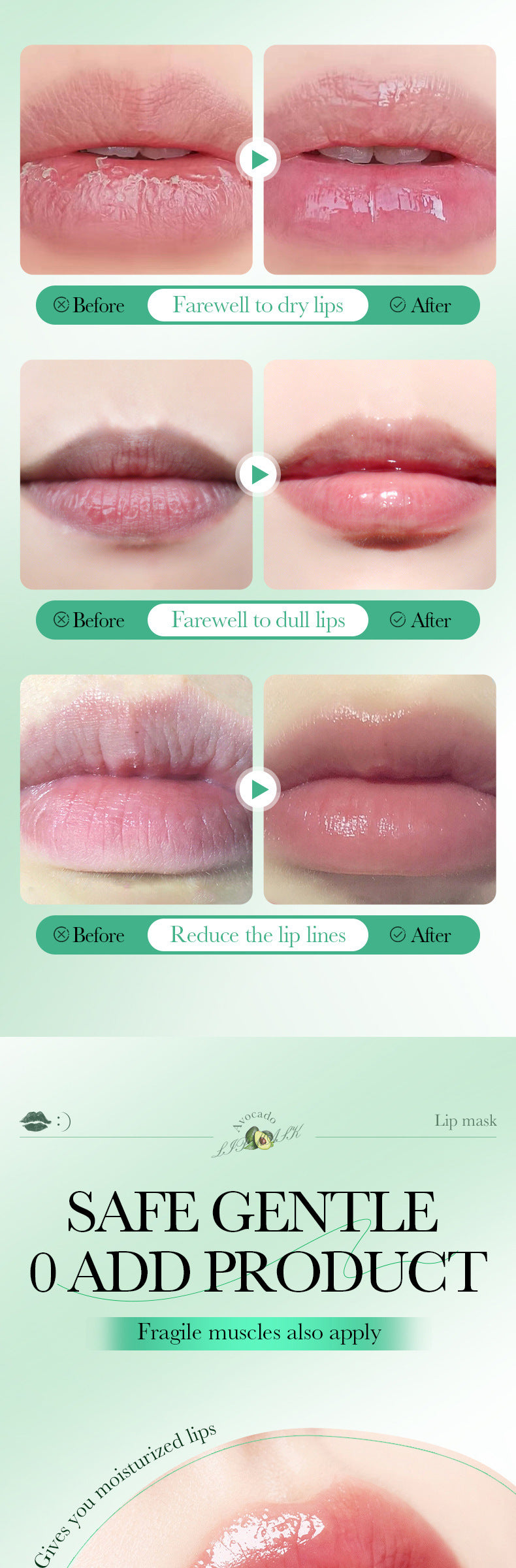 Plant and Fruit Lip Mask Series FAYANKOU Moisturizing Anti-Chap Hydrating Lip Patches Cross-Border Wholesale