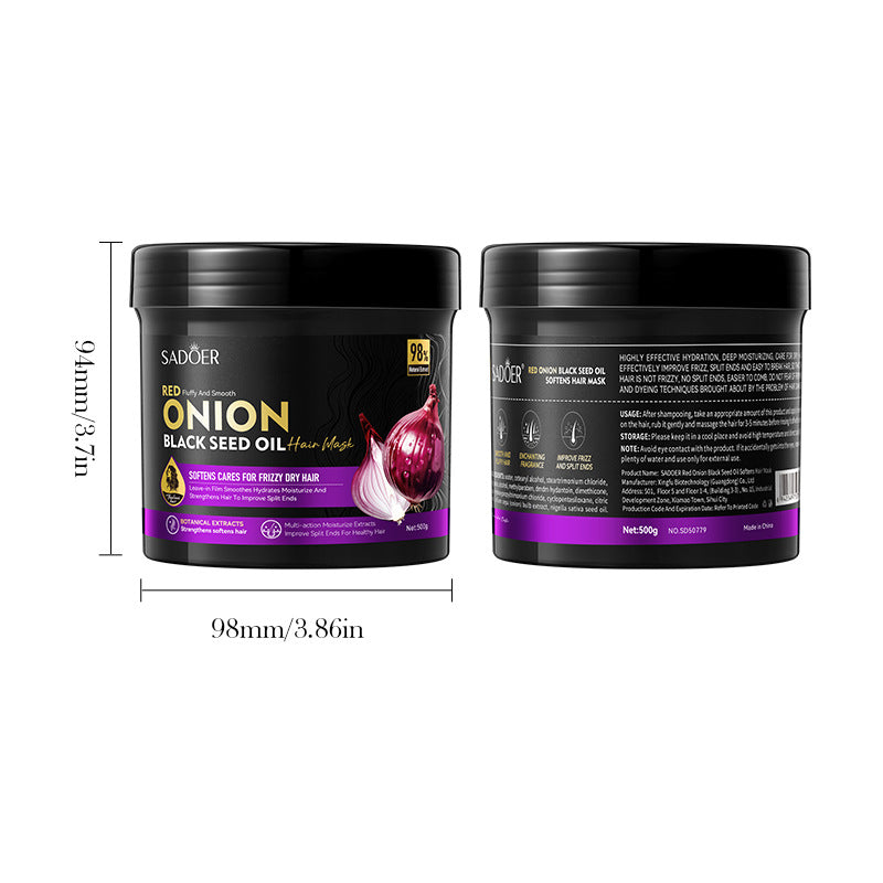 Cross-border Hair Mask500g Onion Black Seed Oil Smooth Hair Mask500g Foreign Trade Manufacturer Wholesale