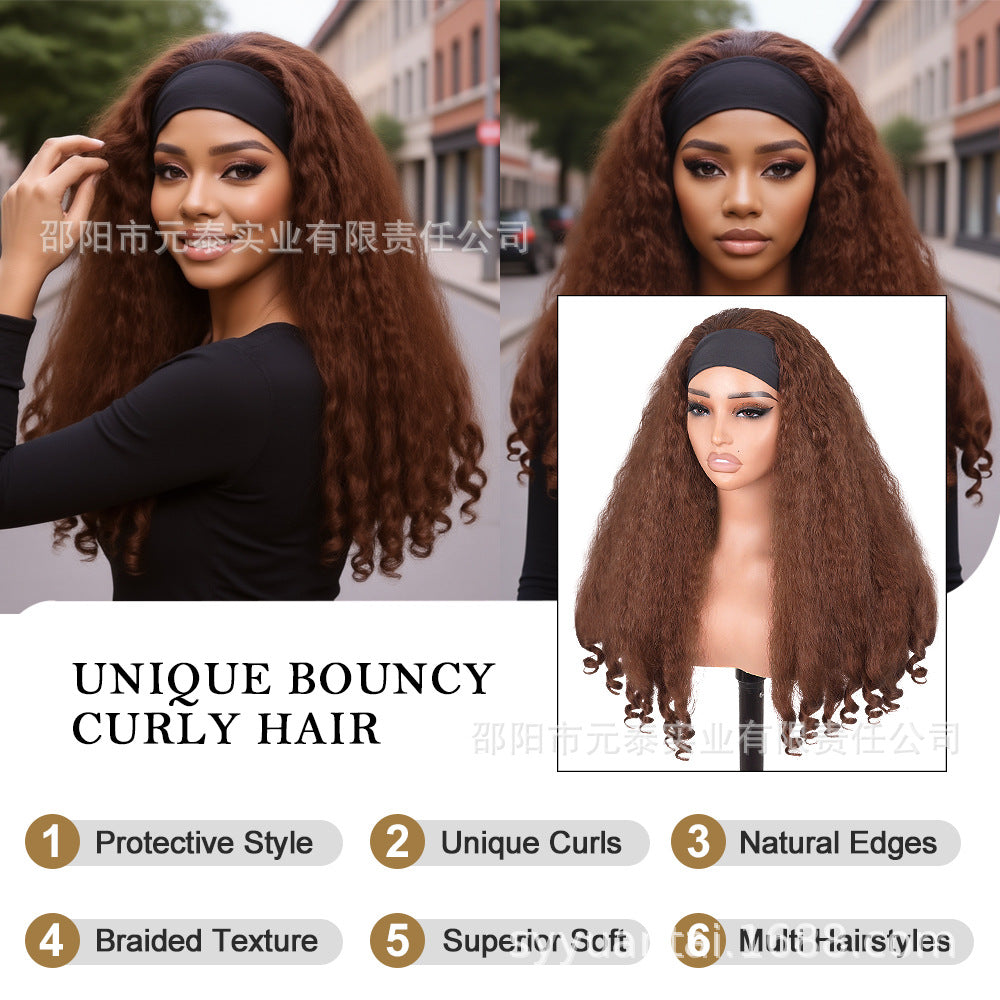 High Quality Multi Color Afro Curly Wigs With Headbang
