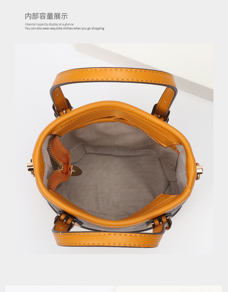 Women's Bag New Trendy Fashion Casual Vintage Bucket Bag Retro Handbag Unique Stylish Crossbody Bag