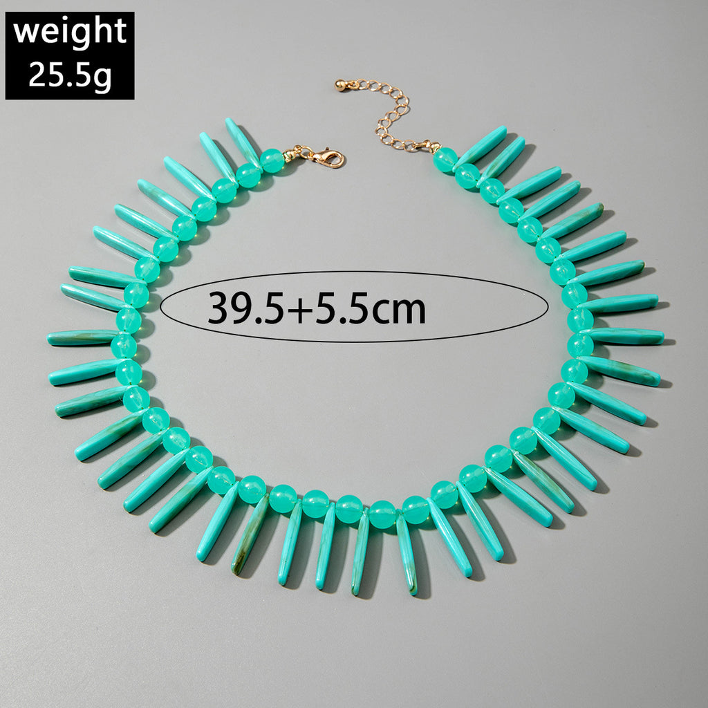 European and American Ornament Fashion Niche Design Statement Necklace Bohemian Style Acrylic Necklace