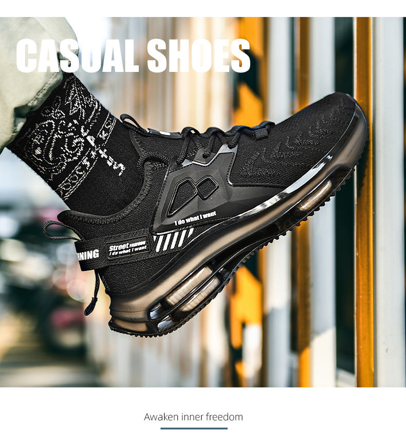 New Double Layer TPU Popcorn Big Sole Cushioning Rebound Sports Shoes Men's Fashion Light Luxury Versatile Casual Trendy Shoes