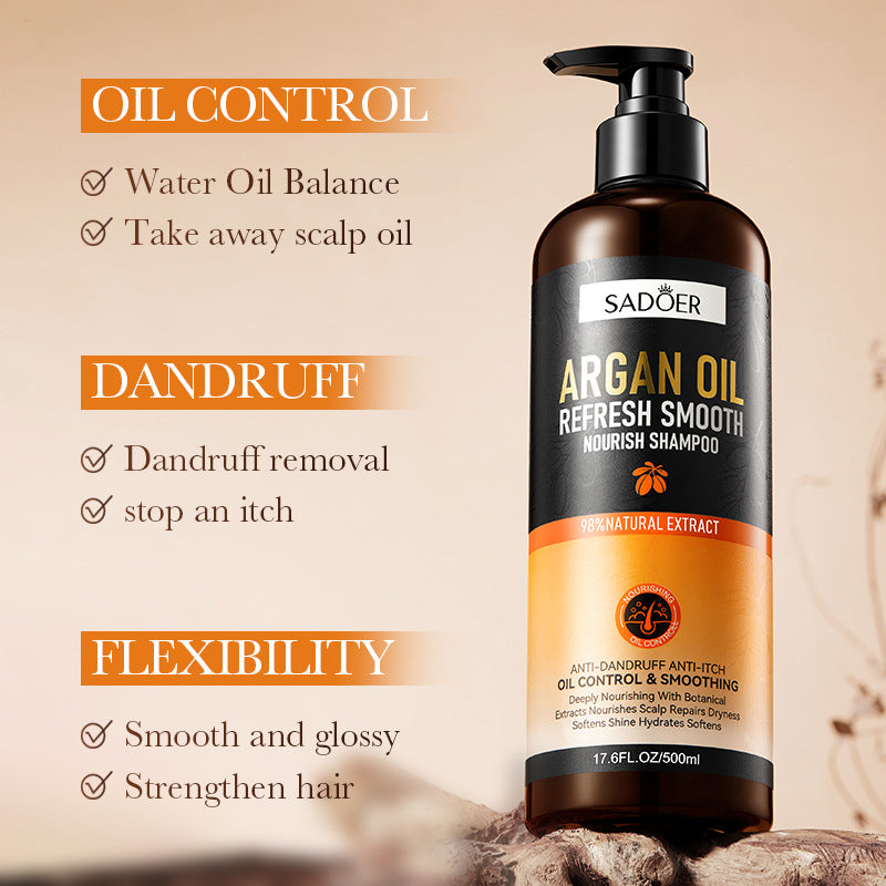 Argan Oil Shampoo500ml SADOER Smooth Anti-Dandruff Refreshing Conditioner Cross-Border Wholesale