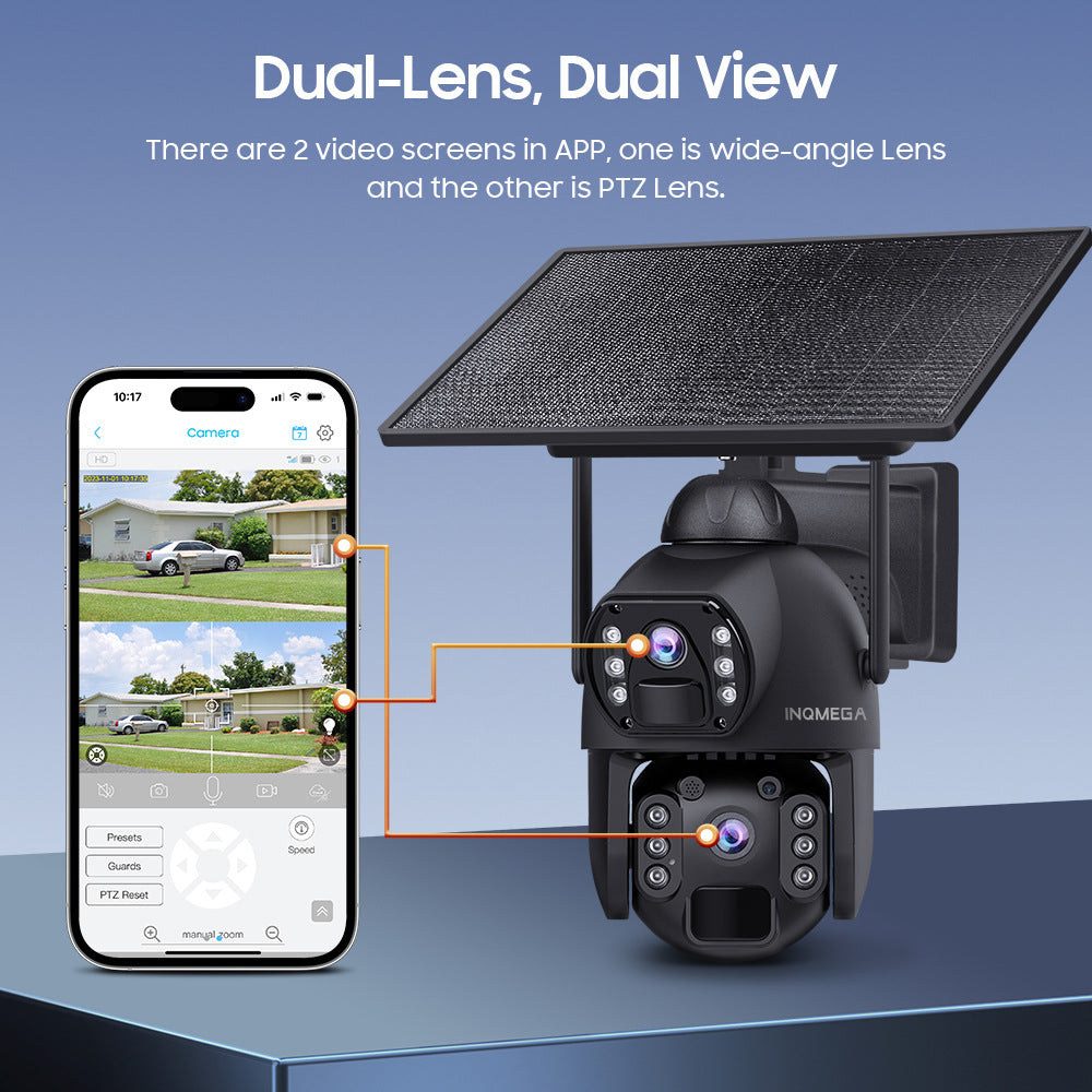 New Products from Manufacturers AOV Solar-powered Camera6MP High Definition Full Color Low Power Consumption4G Dual Camera Dual Screen