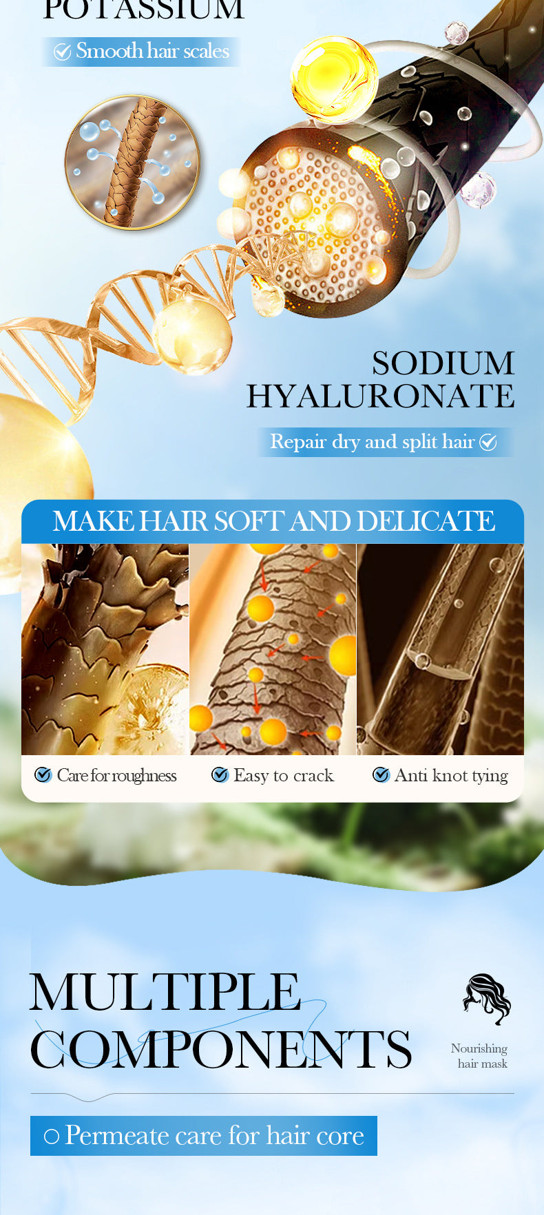 Avocado Smooth and Nourishing Hair Mask SADOER Cross-border foreign trade wholesale of frizz improvement conditioner