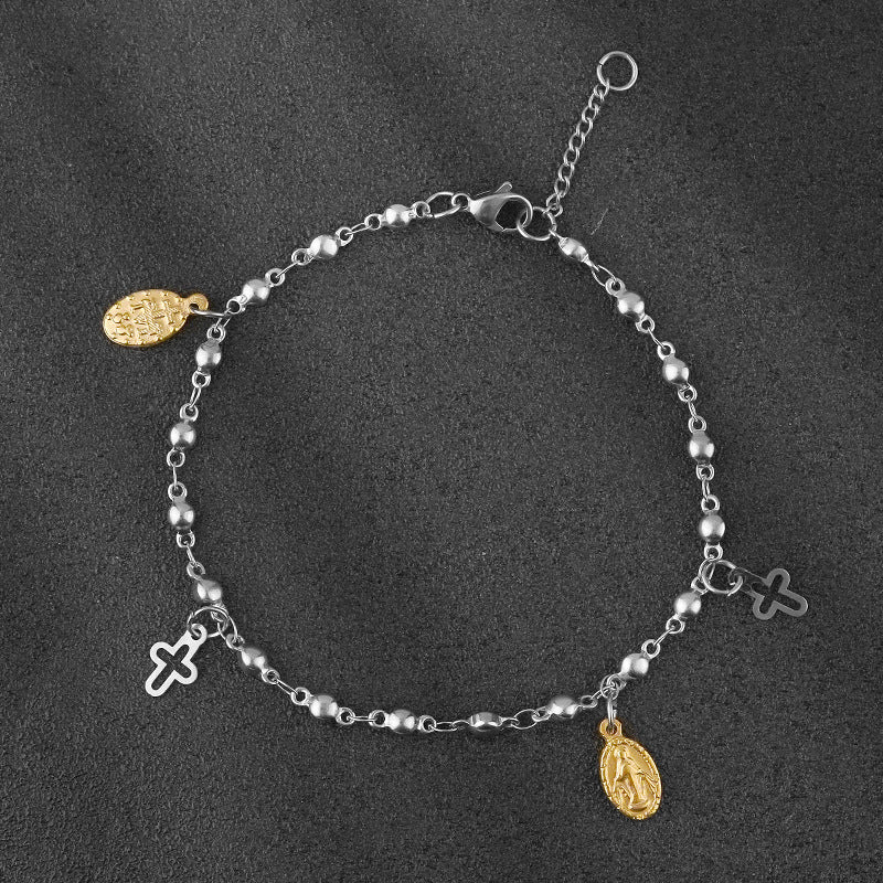 New Cross Bracelet for Women Stainless Steel Niche Design Personality Versatile Titanium Steel Jewelry Factory Wholesale