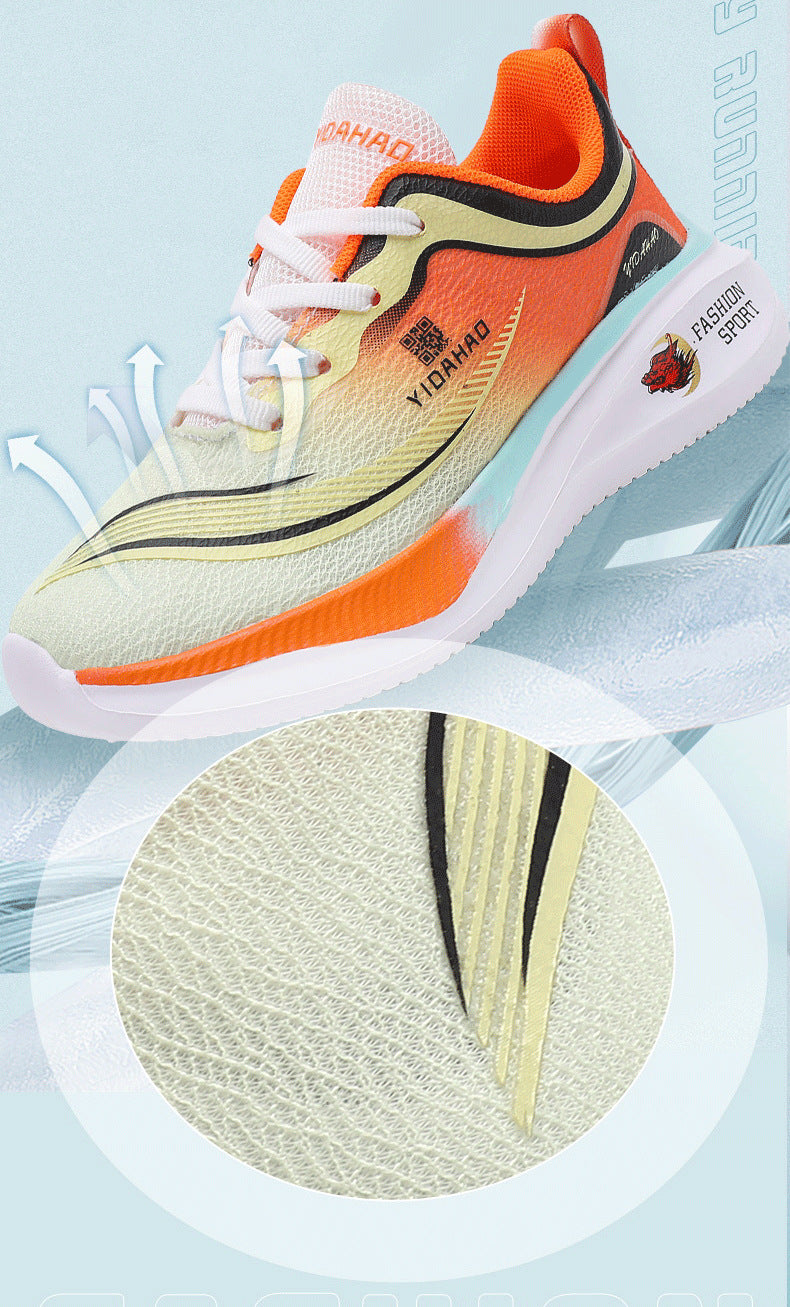 Children's Running Shoes Spring Summer Boys and Girls Shoes Flyknit Lightweight Breathable Elementary School Students Racing Sports Shoes for Young Children