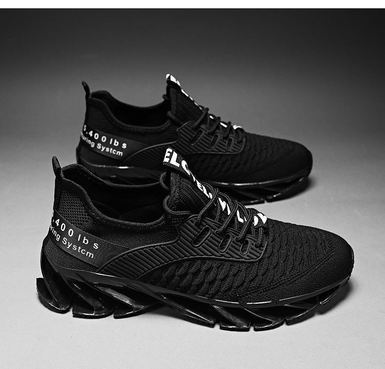 2025Summer New Men's Shoes Non-Slip Blade Shoes Men's Running Shoes Breathable Flyknit Mesh Shoes Sports Casual Shoes