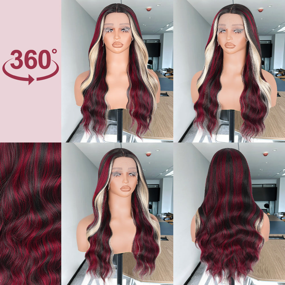 Red Black Highlight Wig 13X4 Synthetic Lace Front Wigs