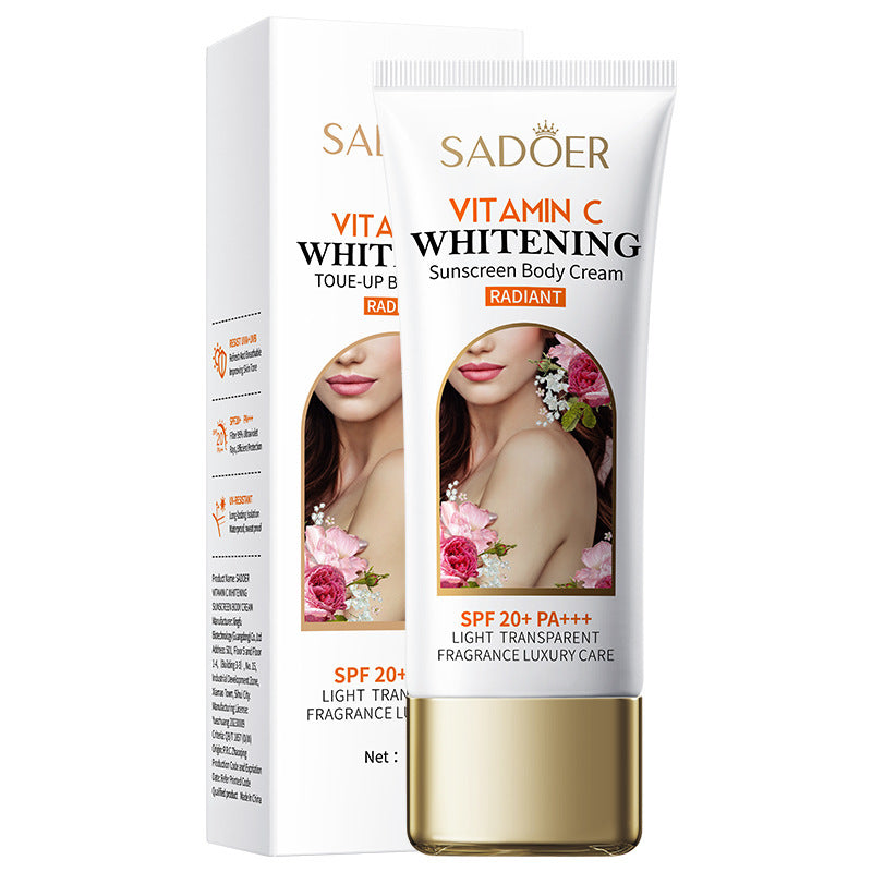 Full English Makeup SADOER Vitamin C Body Cream Sunscreen Whitening Body Lotion  Wholesale