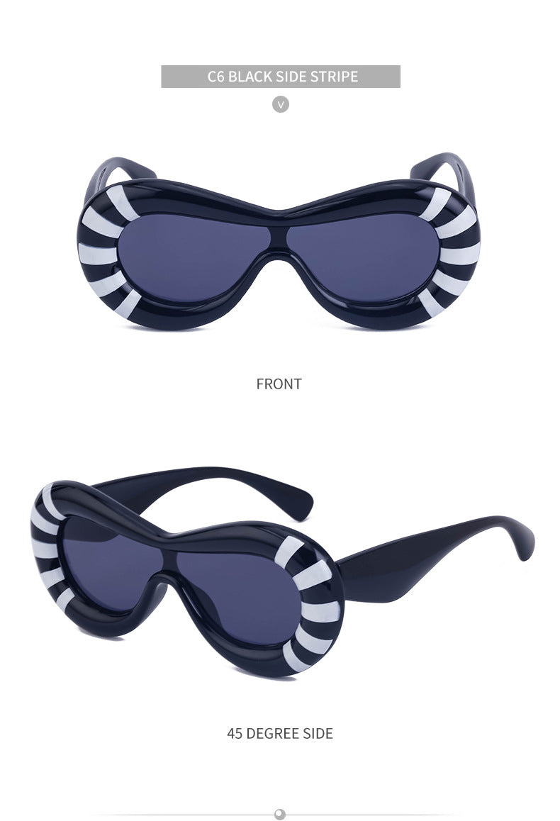 Europe and America Y2K Sunglasses for Women Trendy One-Piece Sunglasses Party Quirky Street Style Fashion Women's Glasses Wholesale