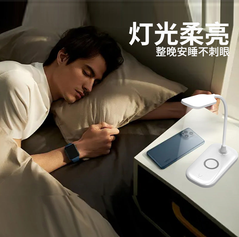 Three-level Light Adjustment Eye Protection Desk Lamp Multi-functional Wireless Charging Student Special Lamp Bright Enough Bedroom Reading Lamp