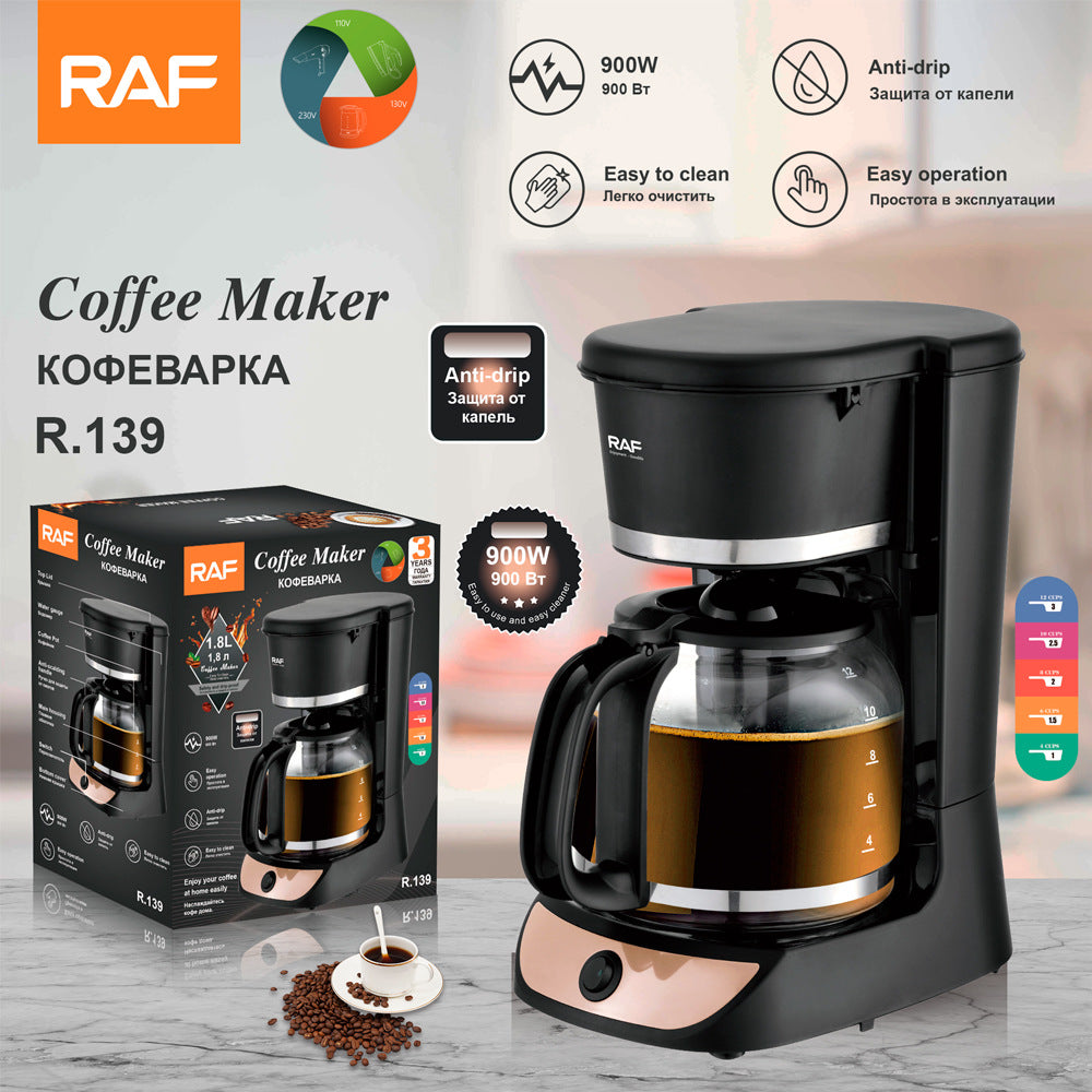RAF European Standard Drip Coffee Maker Fully Automatic Coffee Pot Drip Filter Insulated American Tea Office Tea Maker