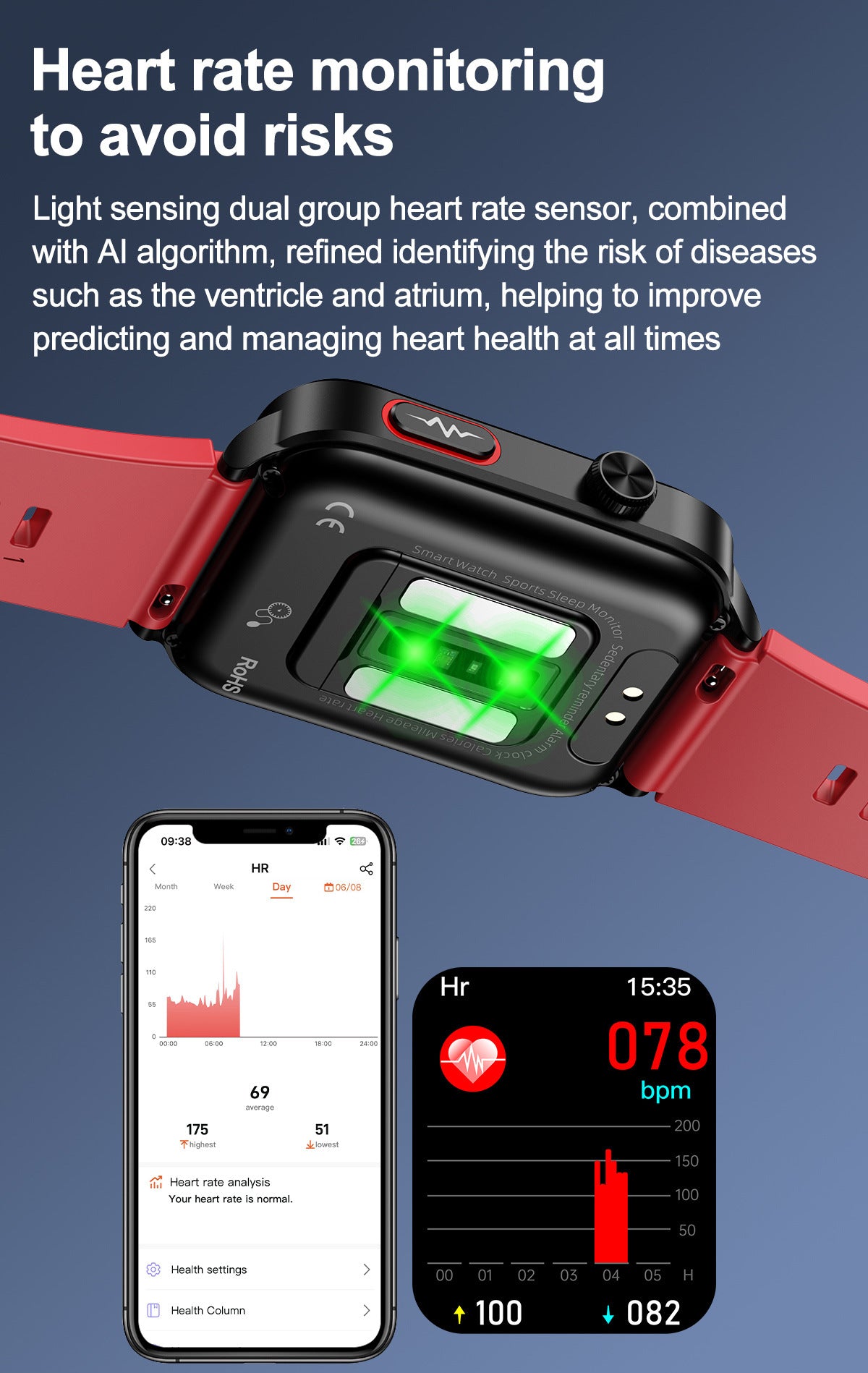 New S11Air Pump Type Precision Blood Pressure Smart Health Watch ECG Uric Acid Blood Lipid Monitoring Smart Watch