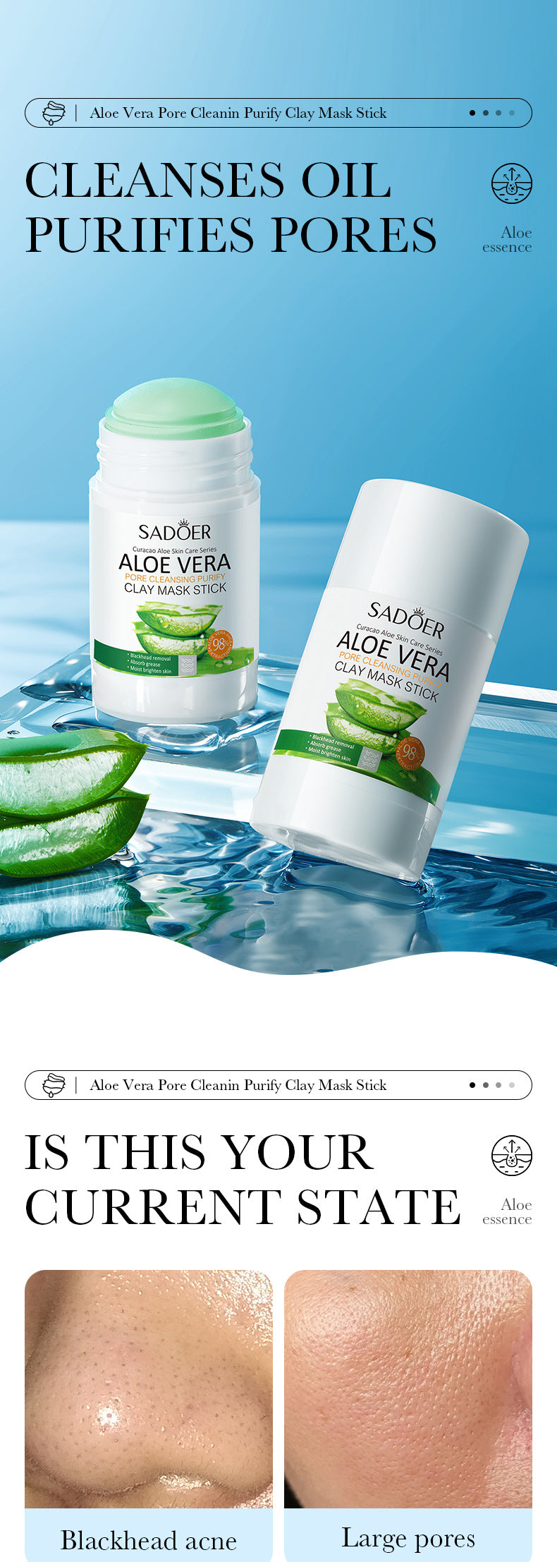 Full English Solid Face Mask40g SADOER Vitamin C Aloe Vera Mugwort Cleansing Mud Mask  Wholesale