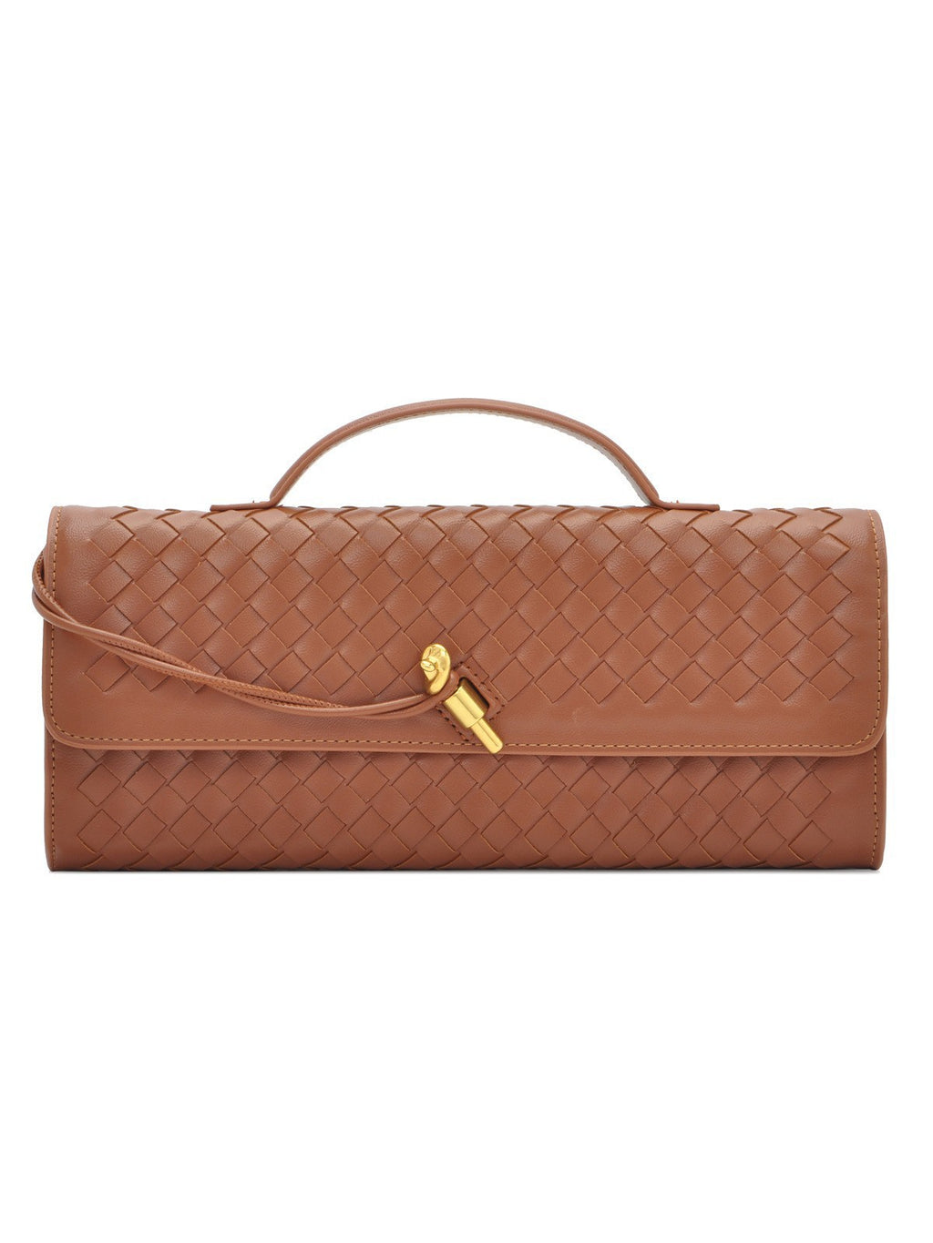 European and American Niche Woven Single Shoulder Baguette Bag Fashion Horizontal Clutch Bag Organ Lady Crossbody Bag Long Bag