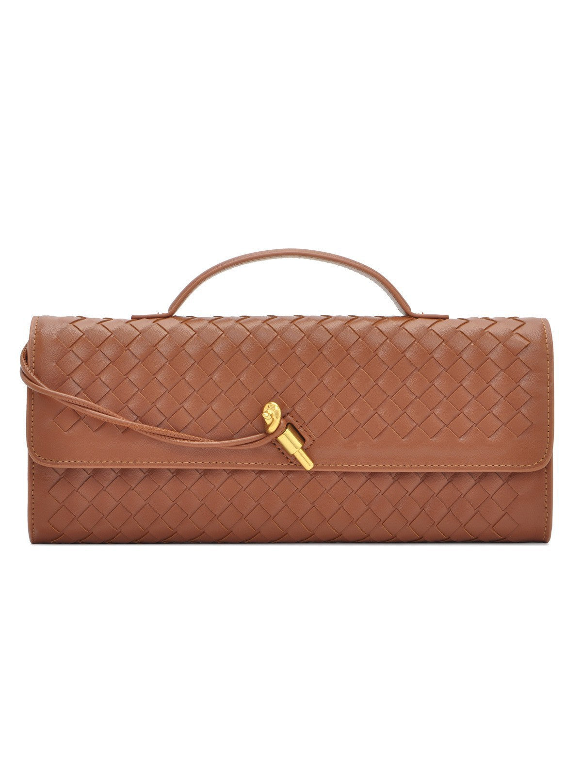 European and American Niche Woven Single Shoulder Baguette Bag Fashion Horizontal Clutch Bag Organ Lady Crossbody Bag Long Bag