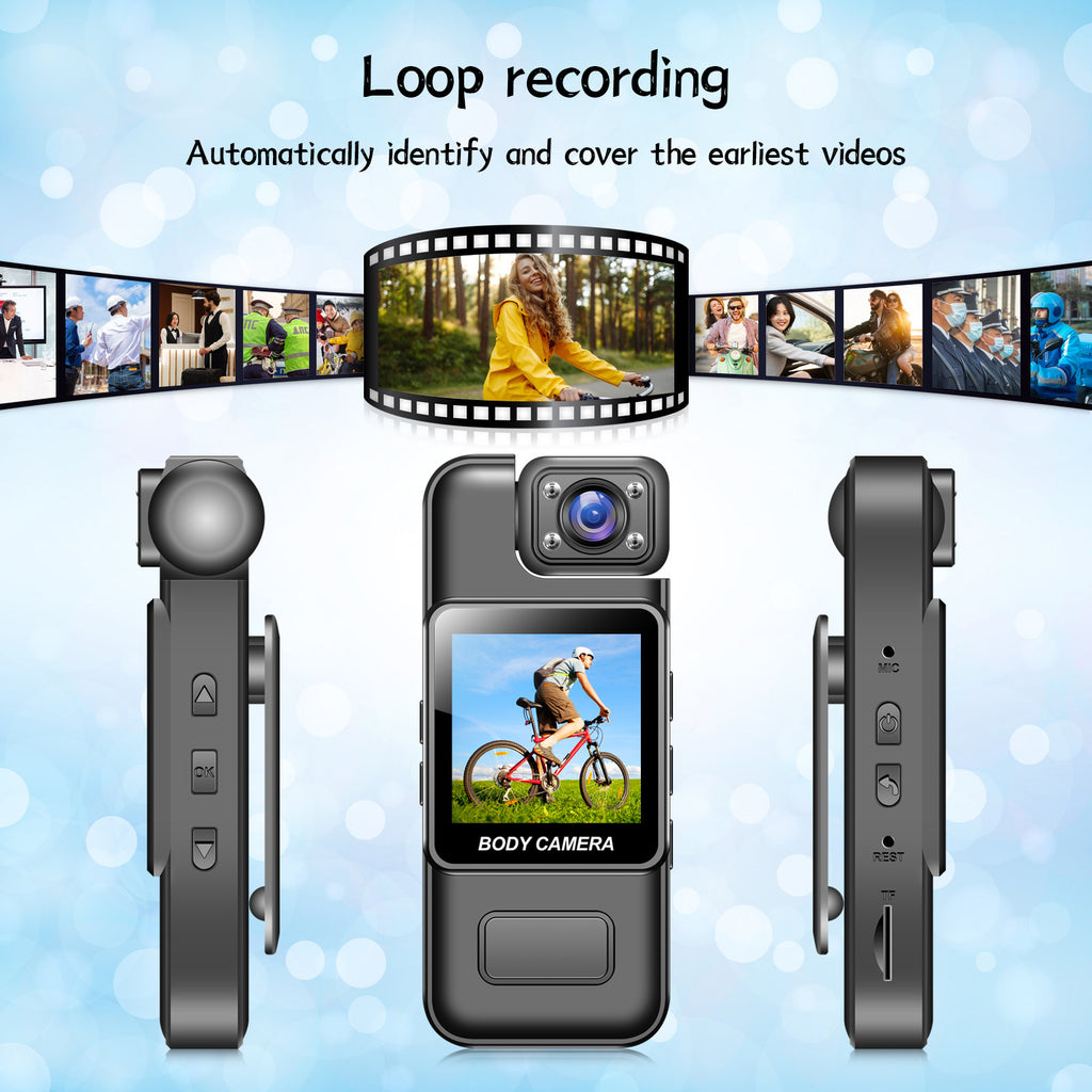 Pocket Camera Sports DV Small photo recorder with screen, back clip camera, infrared night vision, portable law enforcement device
