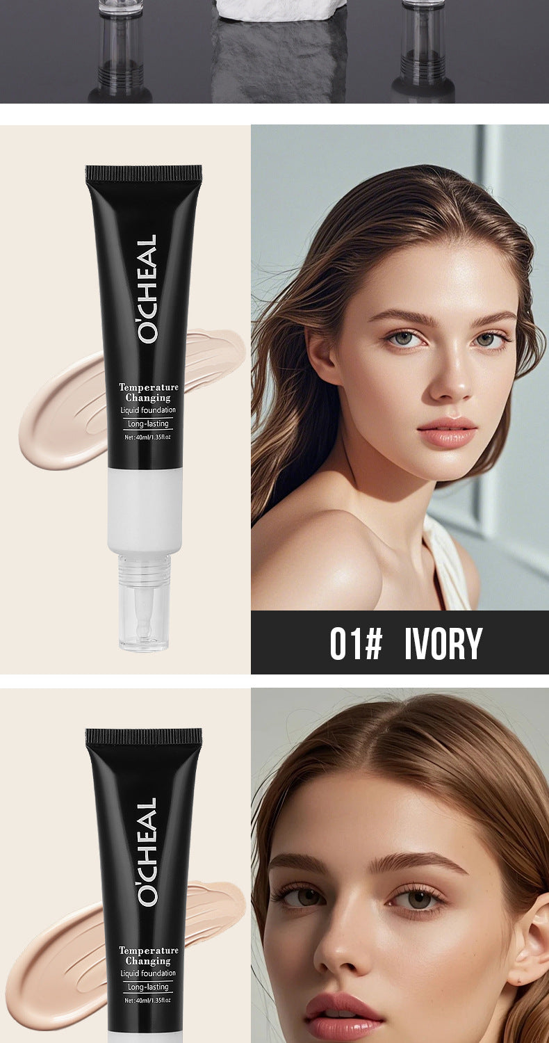 Color-Changing Foundation40ml Wheat Color Acne Scar Dark Circles Concealer Coverage Bare Skin Foundation Cream Version
