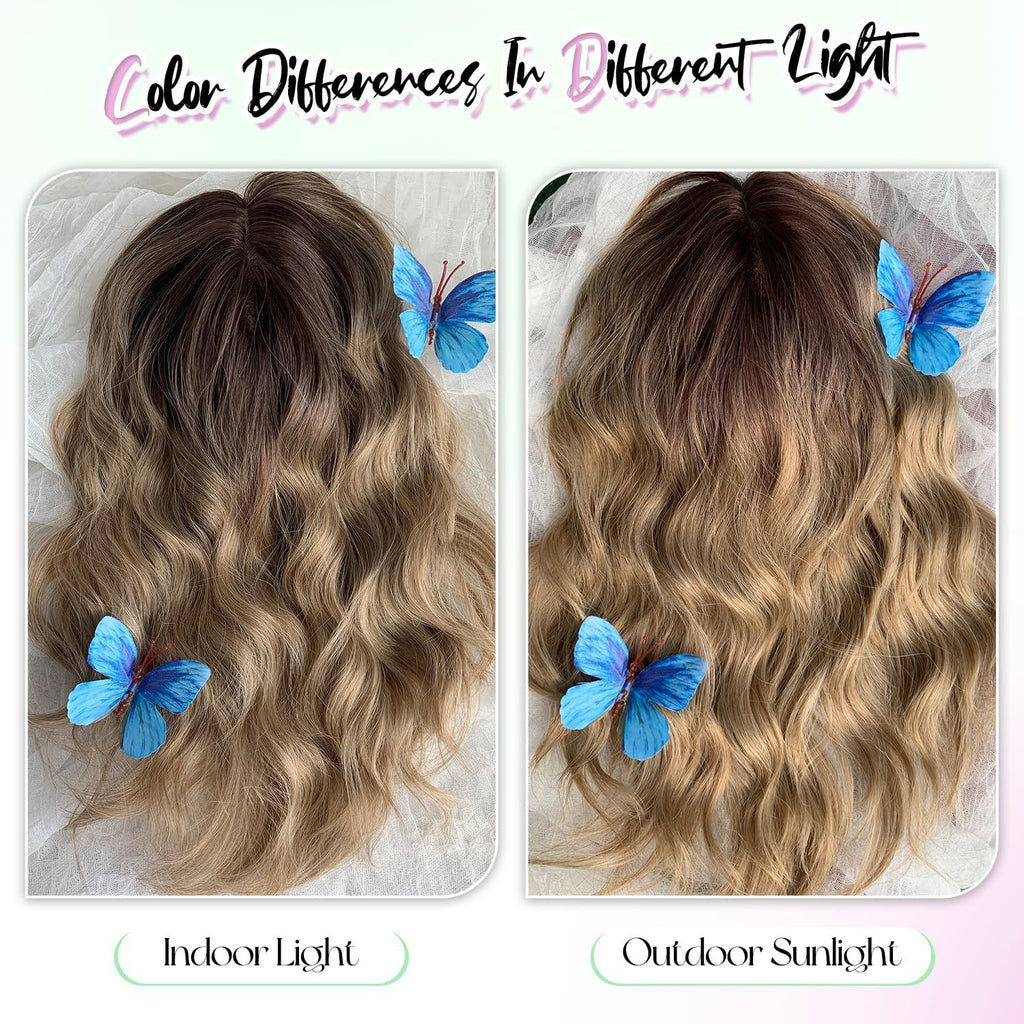 European and American Style Small Lace Wig Set Export Synthetic Fiber Medium Length Women's Top Natural Middle Part Bangs Hairpiece Wig