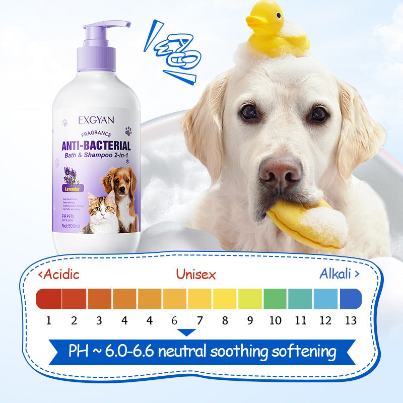 Pet Lavender Bath and Shampoo 2-in-1 EXGYAN Cat and Dog Bath Gel Cross-Border Wholesale