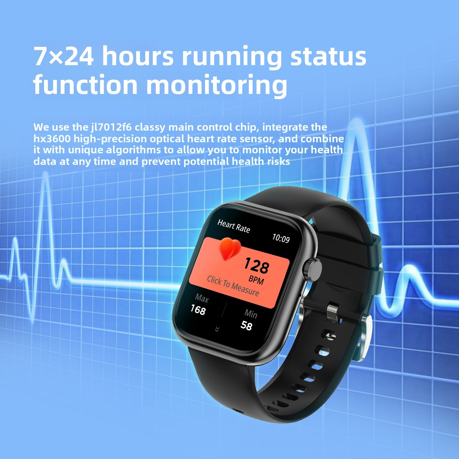 G104Smart Watch1.83inch Bluetooth Call True Heart Rate Pedometer Sleep Stress Monitoring Sports Watch