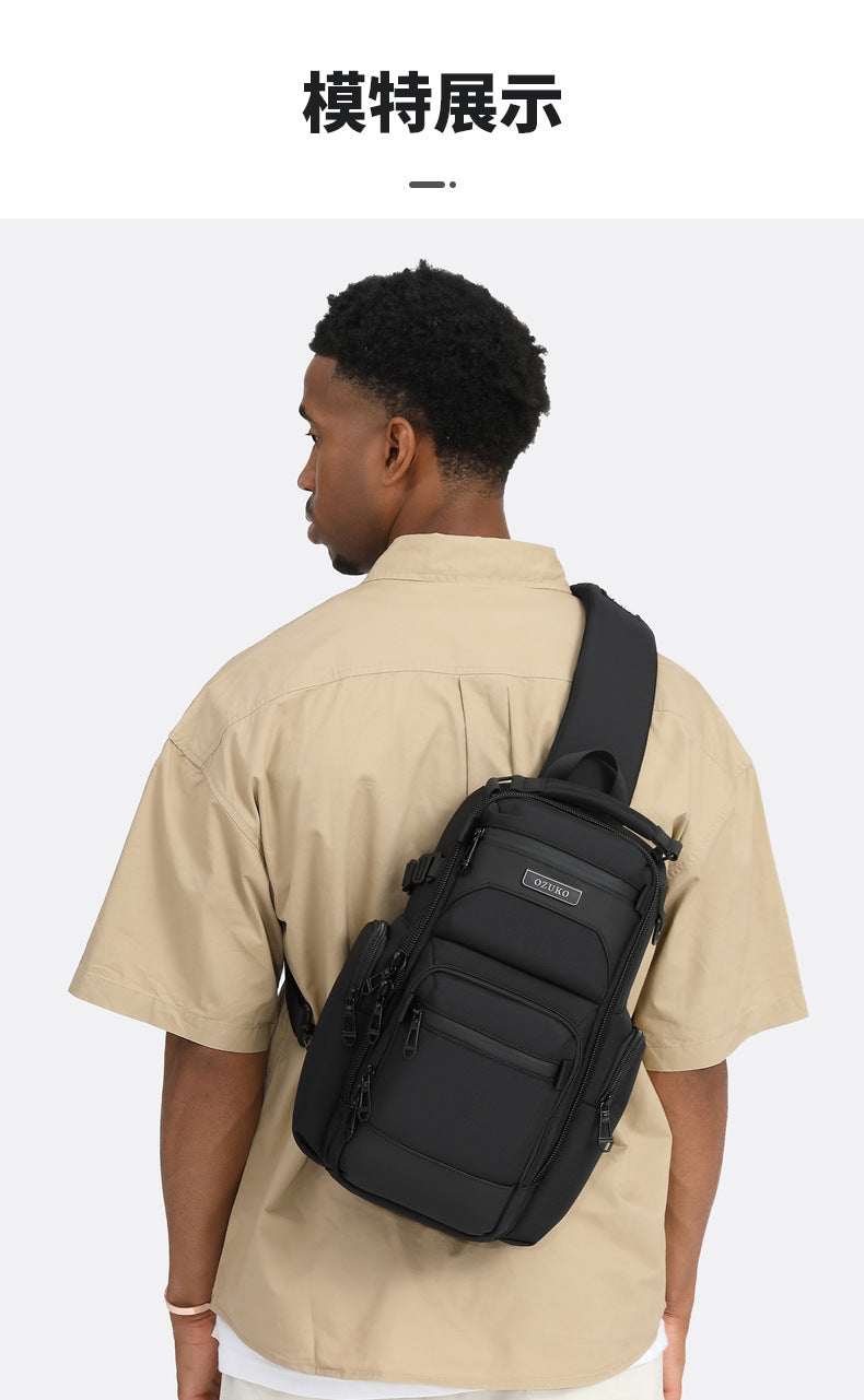 Trendy Men's Chest Bag Crossbody Bag Lightweight Multifunctional Waterproof Travel Portable Sling Bag Casual Men's Bag High-end Feel