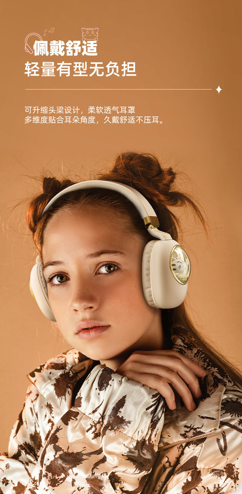 Head-mounted Bluetooth Wireless Earphones Cute Cartoon Cat Full Ear Long Battery Life Support Customization Noise Reduction Cat Ear