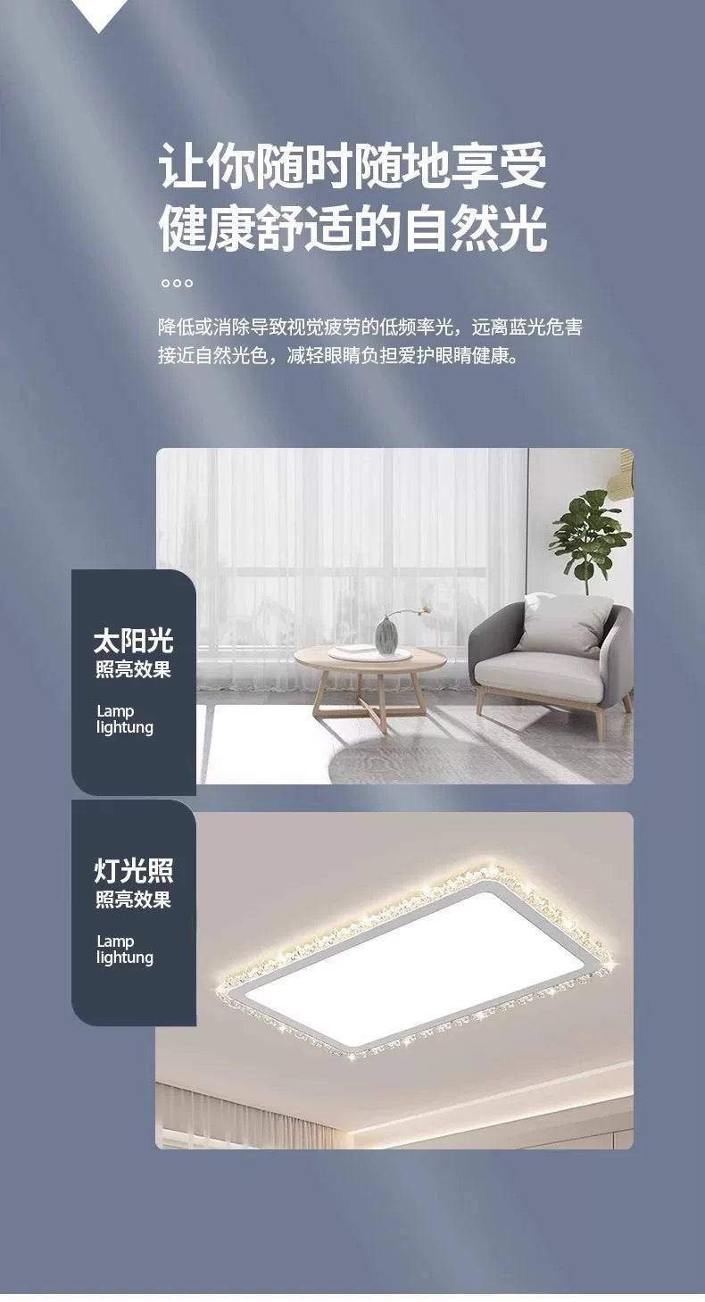 Light Luxury Living Room Ceiling Lamp2025New Year's Crystal Lamp High-end Bedroom Main Lamp Round led Eye Protection Lighting