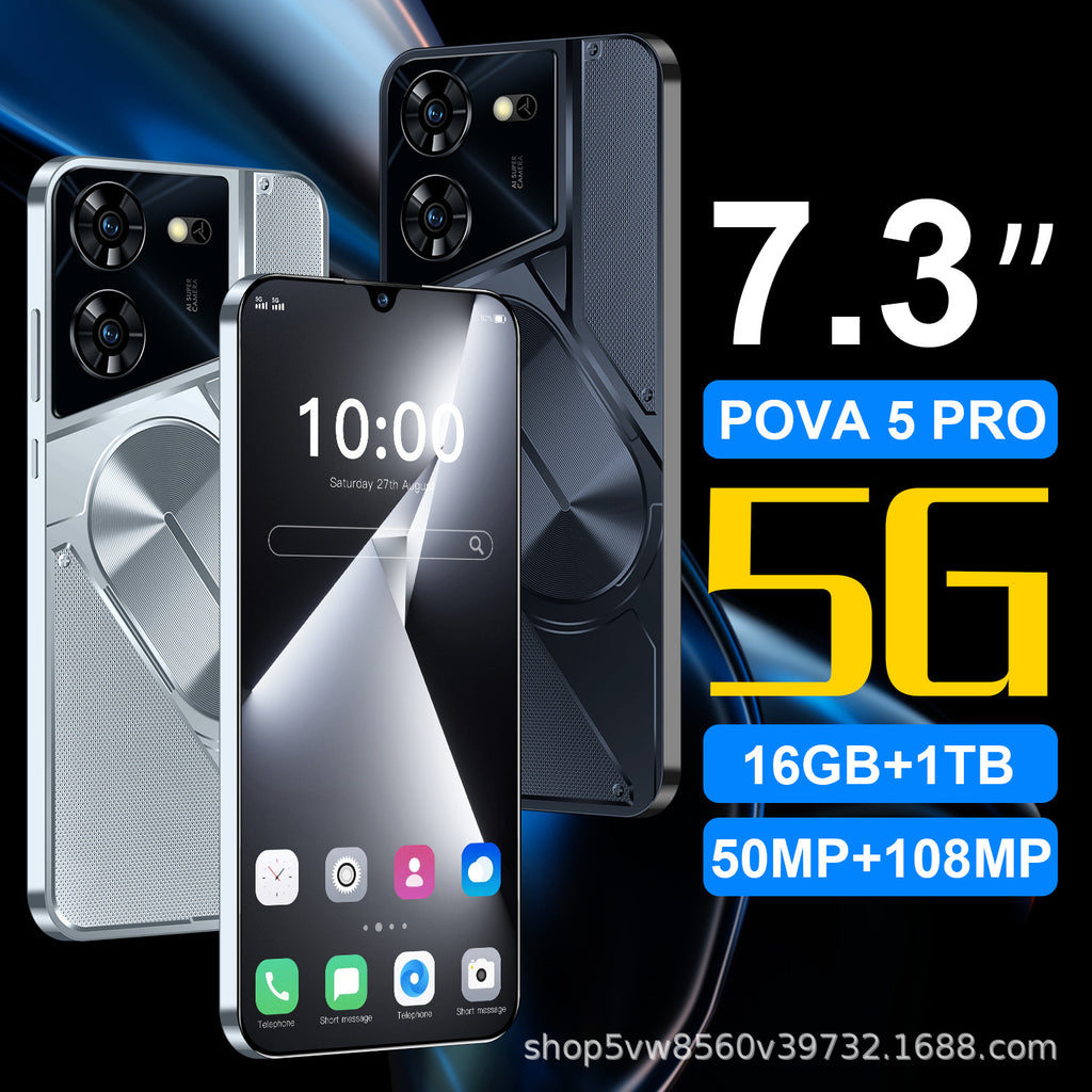 New Pova5 Intelligence5G Genuine Phone7.3Inch16+1T Android E-commerce