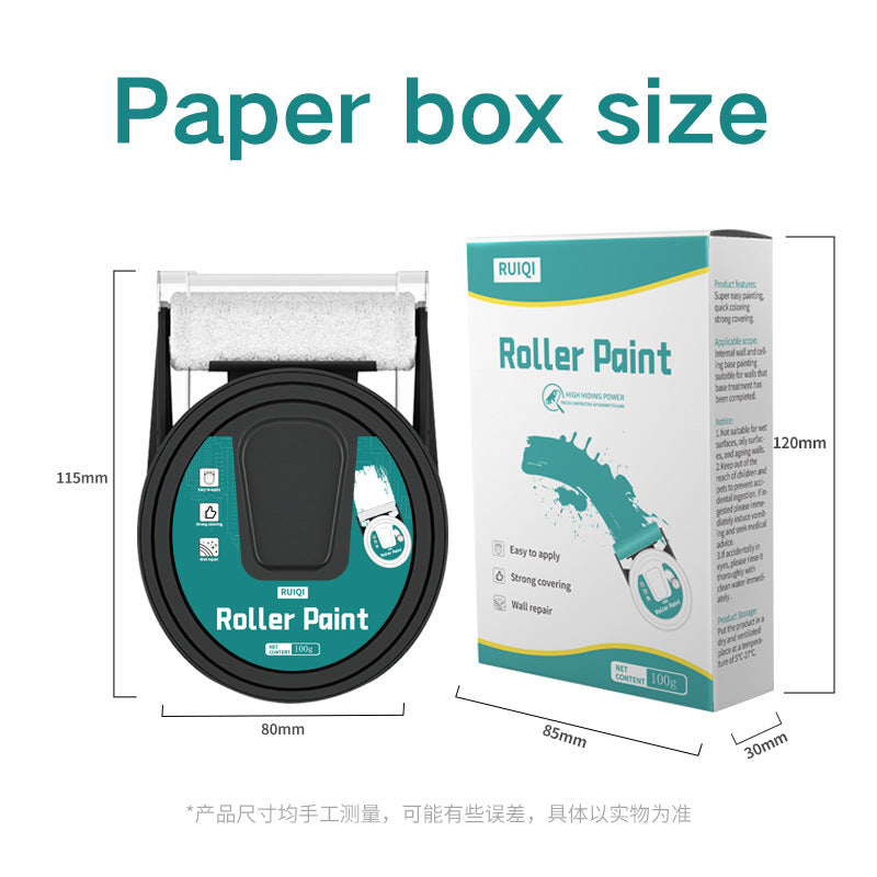 Small Roller Paint for Interior Wall Graffiti Renovation, Stain Covering, Repair Paint, Water-Based Odorless Roller Paint, Self-Brushing Coating Paint
