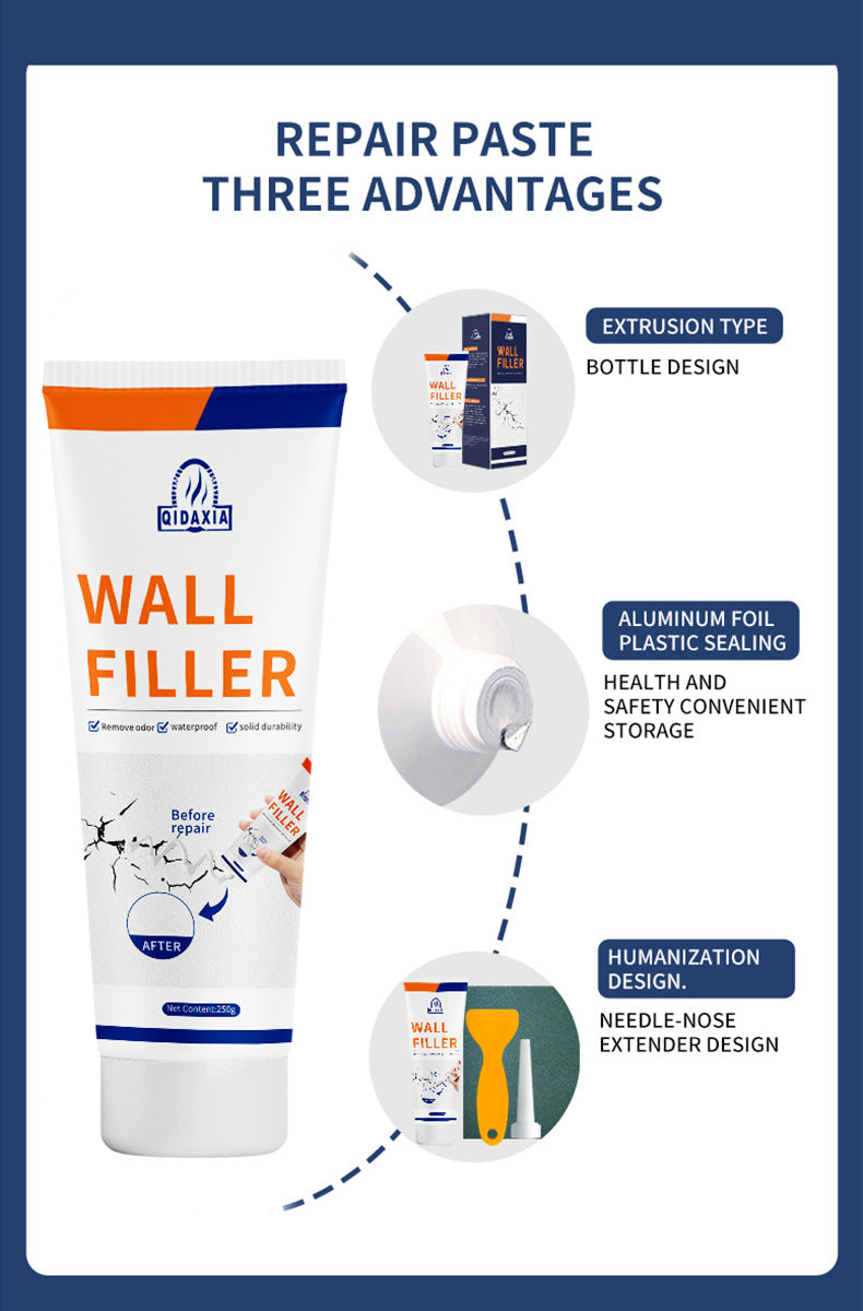 Qixia Wall Repair Paste Anti-Mold Crack Nail Hole Repair Paste White Putty Paste Household Wall Repair Paste