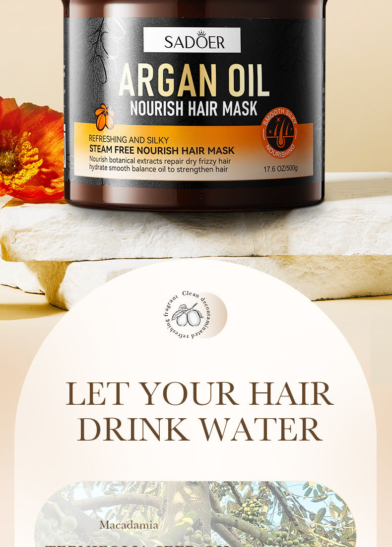 Argan Oil Shampoo500ml SADOER Smooth Anti-Dandruff Refreshing Conditioner Cross-Border Wholesale