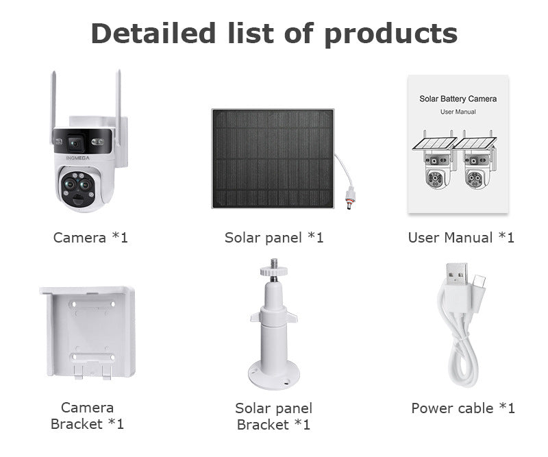 Manufacturer Private Model Outdoor4G Three-eye Solar Camera6MP High Definition Full Color1510x Zoom Solar Surveillance