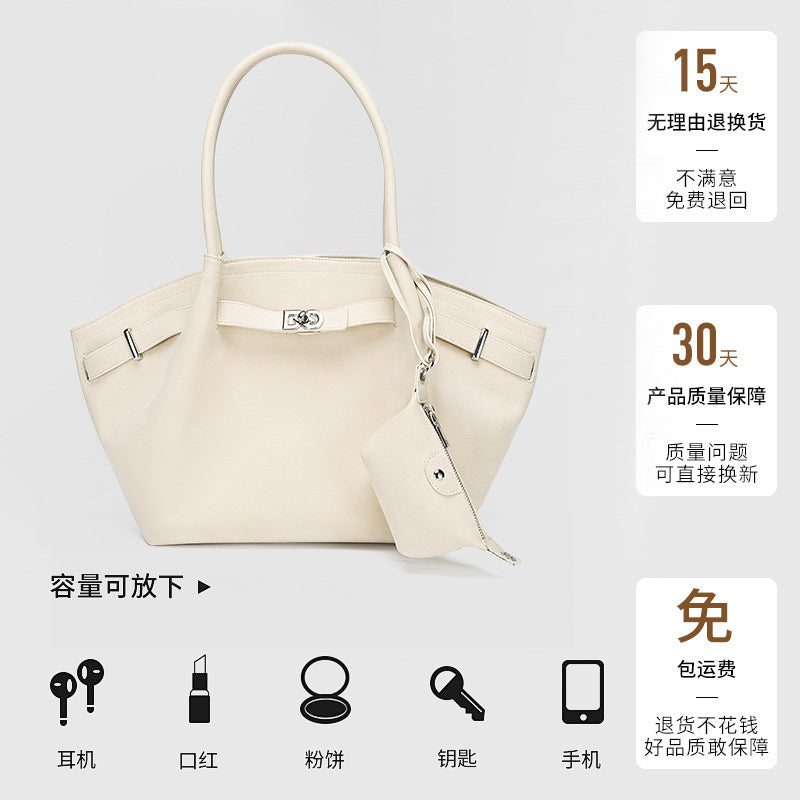 European and American Fashion High-End Handheld Tote Bag for Women New Versatile Trendy Pleated Stylish Single Shoulder Crossbody Bag