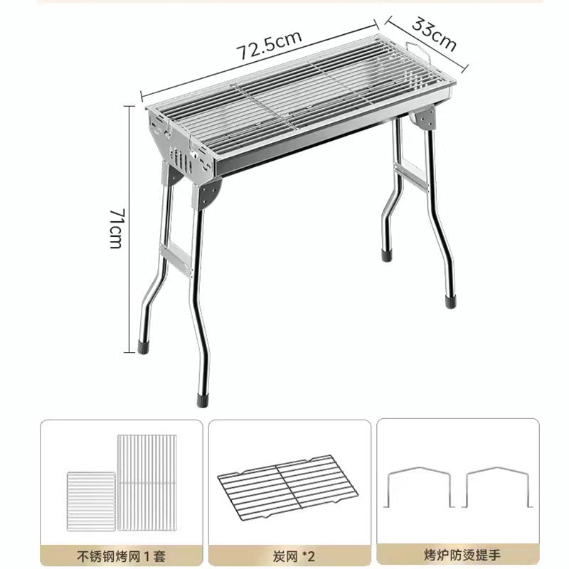 BBQ Grill Outdoor Smokeless Folding BBQ Rack Household Courtyard Charcoal Grill Portable Oven Outdoor Portable
