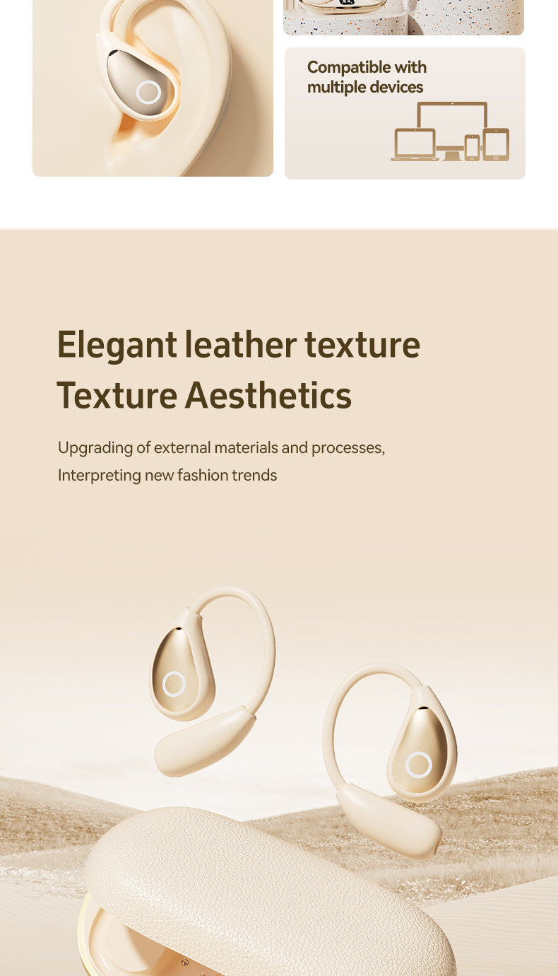 Popular M96Leather Texture Ear-Hook Bluetooth Earphones Ultra-Long Battery Life High-Value Private Model Wireless Bluetooth Earphones