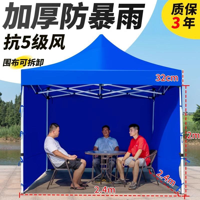 Sunshade Umbrella Sun Protection Stall Tent Large Outdoor Folding Large Umbrella Commercial Square Rain Shelter Courtyard