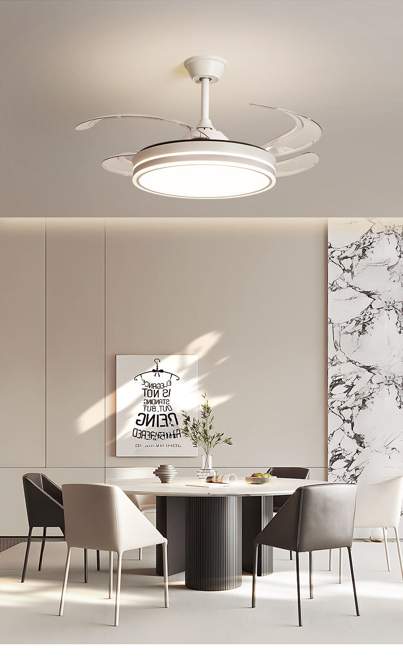 2025New Modern Minimalist Ceiling Fan Light Living Room With Electric Fan Chandelier Dining Room Bedroom421-inch Invisible Fan Light