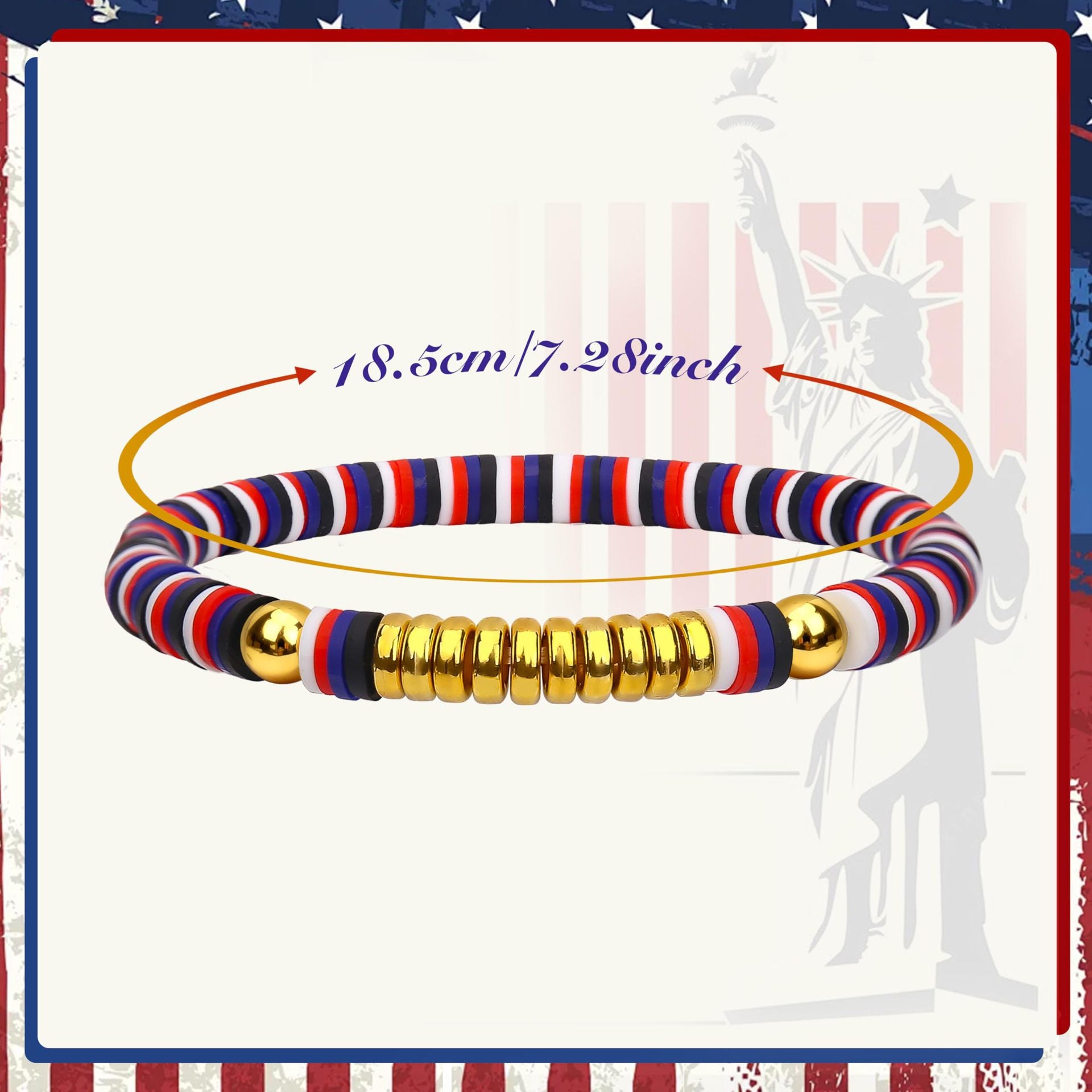 Cross Soft Clay Bracelet gold Spacer Bead Elastic Cord Bracelet Men's Gift FREEDOM Alphabet Soft Clay Bracelet