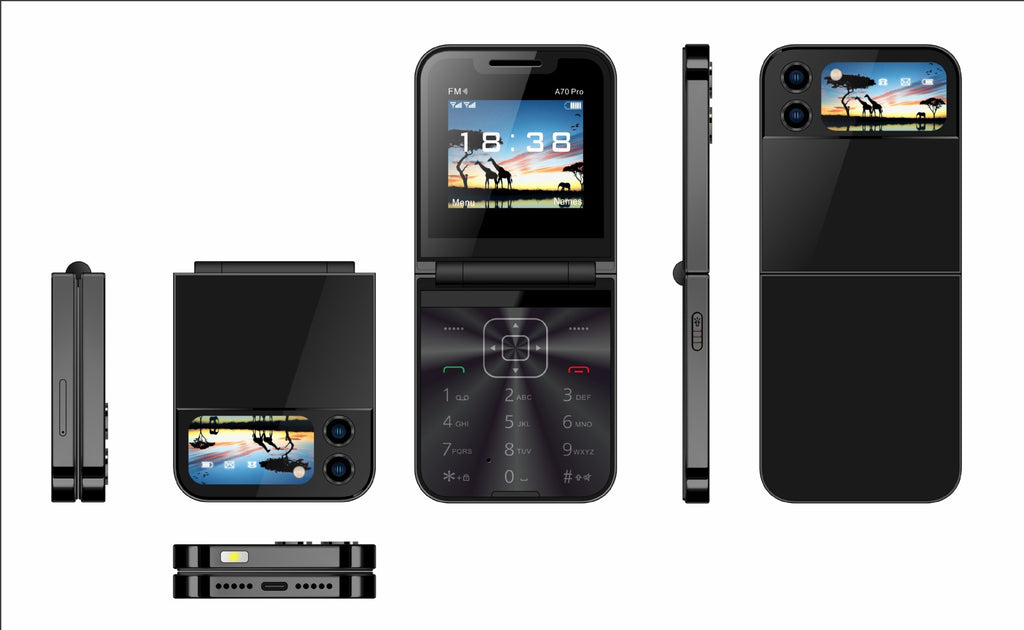 A70pro Flip phone non-smart small phone folding button2G Universal Mini Phone for Foreign Languages