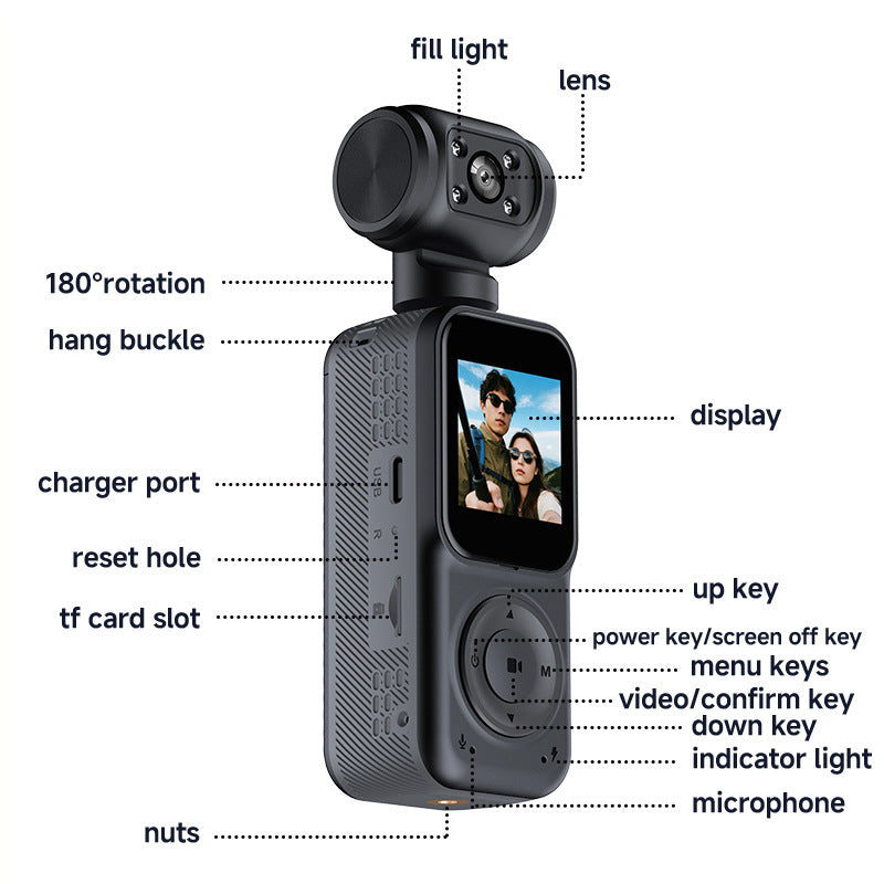 Q54K HD Handheld Sports Outdoor Camera vlog Cycling Pocket Camera Anti-Shake Recorder